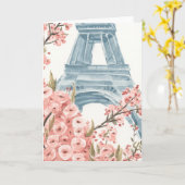 Paris Cherry Blossom Kaart (Gele Bloem)