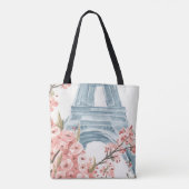 Paris Cherry Blossom Tote Bag (Achterkant)