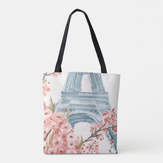 Paris Cherry Blossom Tote Bag (Achterkant)