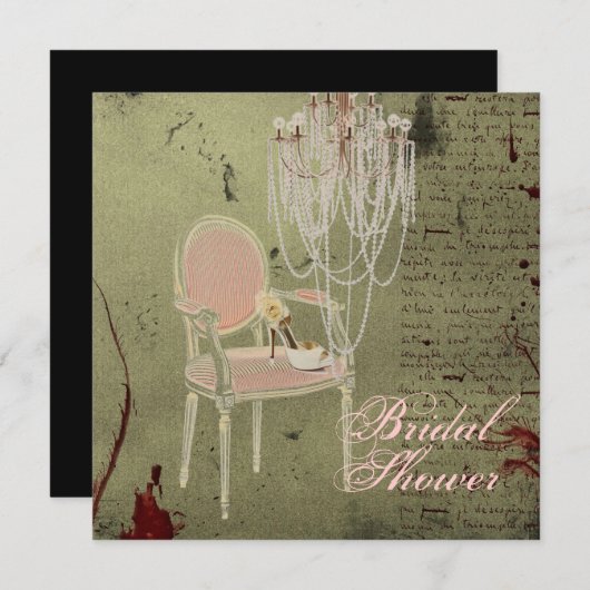  Paris Chic bruidsdouche uitnodiging (Voorkant / Achterkant)