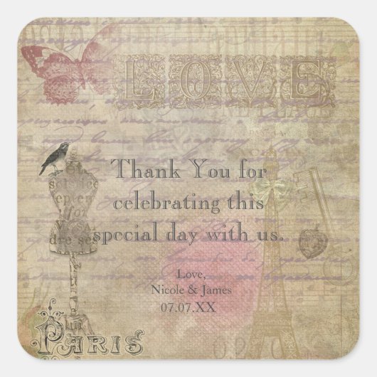  Paris Chic Bruiloft Feest Favor Stickers (Voorkant)