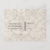 Paris Chic Elegante Eiffeltoren Bewaar de Datum Aankondigingskaart (Achterkant)