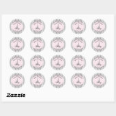 Paris Chic ronde gepersonaliseerde bedankcirkel Sticker (Vel)