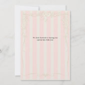 Paris Chic  Roze Strepen Huwelijksuitnodiging Kaart (Achterkant)