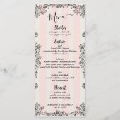 Paris Chic  Roze Strepen Script Wedding Menu (Voorkant)