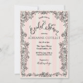 Paris Chic  Roze Strepen Vrijgezellenfeest Kaart (Voorkant)