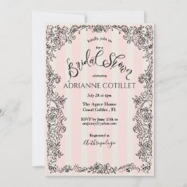 Paris Chic  Roze Strepen Vrijgezellenfeest Kaart