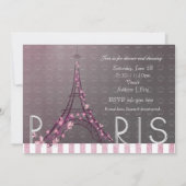Paris Chic Sparkle Eiffeltoren Feest Sweet 16 Kaart (Achterkant)