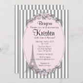 Paris Chic uitnodiging voor een douche (Voorkant / Achterkant)