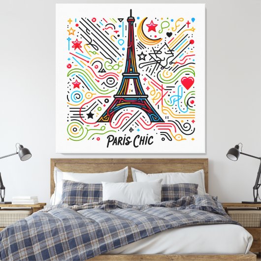 Paris Chic Vibes #1 Canvas Afdruk (Insitu (Slaapkamer))