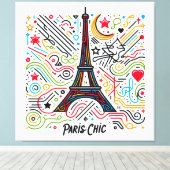 Paris Chic Vibes #1 Canvas Afdruk (Insitu (Houten vloer))