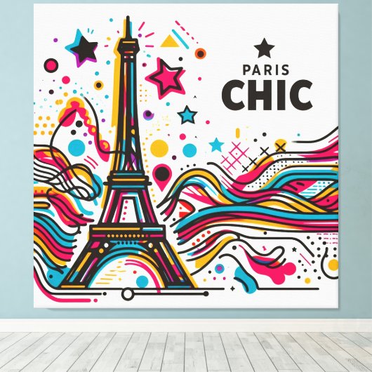 Paris Chic Vibes #2 Canvas Afdruk (Insitu (Houten vloer))