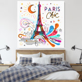 Paris Chic Vibes #3 Canvas Afdruk (Insitu (Slaapkamer))