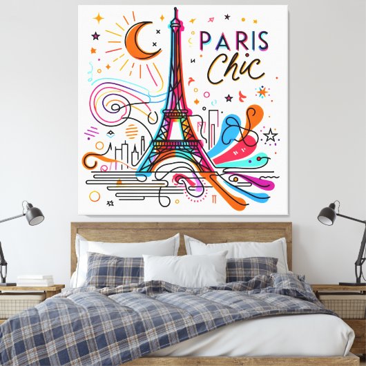 Paris Chic Vibes #3 Canvas Afdruk (Insitu (Slaapkamer))