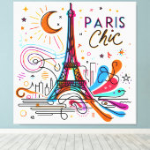 Paris Chic Vibes #3 Canvas Afdruk (Insitu (Houten vloer))