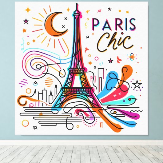 Paris Chic Vibes #3 Canvas Afdruk (Insitu (Houten vloer))