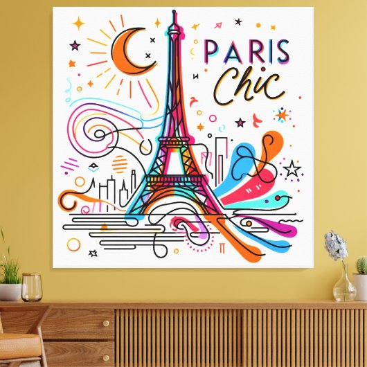Paris Chic Vibes #3 Canvas Afdruk (Insitu (Woonkamer))