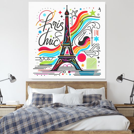 Paris Chic Vibes #4 Canvas Afdruk (Insitu (Slaapkamer))