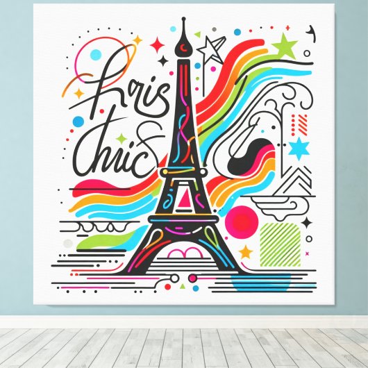 Paris Chic Vibes #4 Canvas Afdruk (Insitu (Houten vloer))