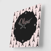 Paris Chic Wall Clock Vierkante Klok (Hoek)