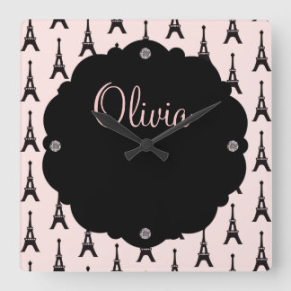 Paris Chic Wall Clock Vierkante Klok