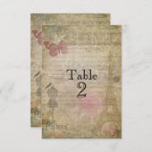 Paris chique bruiloft tafel nummer Kaarten (Voorkant / Achterkant)