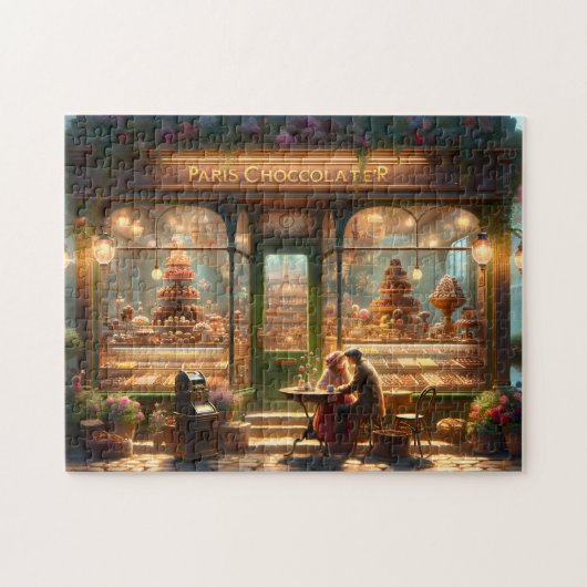 Paris Chocolatier Liefhebbers Zoete Afspraak Legpuzzel (Horizontaal)