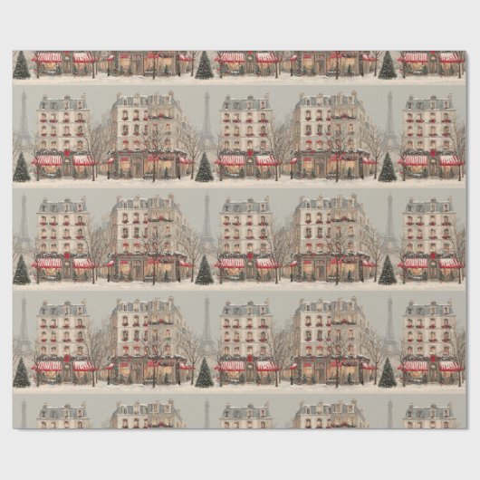 Paris Christmas Cadeaupapier (Vlak)