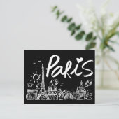 Paris City Doodle Briefkaart (Staand voorkant)