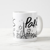 Paris City Doodle Grote Koffiekop (Voorkant rechts)