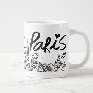 Paris City Doodle Grote Koffiekop