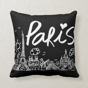 Paris City Doodle Kussen