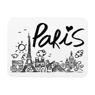 Paris City Doodle Magneet