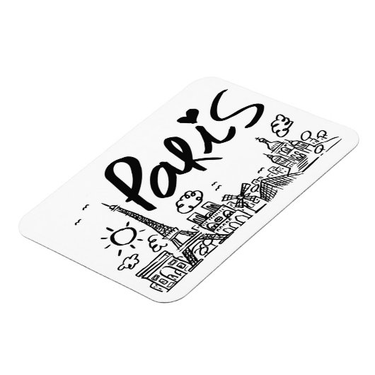 Paris City Doodle Magneet (Linkerzijde)