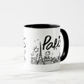 Paris City Doodle Mok (Voorkant rechts)