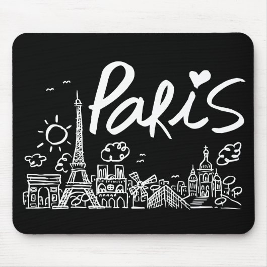 Paris City Doodle Muismat (Voorkant)