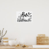 Paris City Doodle Poster (Keuken)