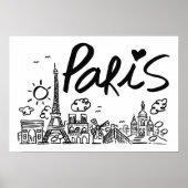 Paris City Doodle Poster (Voorkant)
