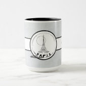 Paris City Elegant linen Ringer 15oz Mok (Midden)