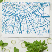 Paris City Map Kitchen Towel Theedoek (Gevouwen)