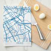 Paris City Map Kitchen Towel Theedoek (Quarter Fold)
