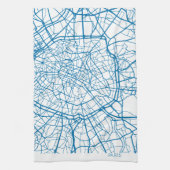 Paris City Map Kitchen Towel Theedoek (Verticaal)
