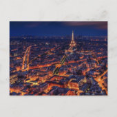 Paris City Night Eiffel Tower European Art Briefkaart (Voorkant)