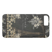 Paris City of Love Eiffel Tower Chalkboard Floral Case-Mate iPhone Case (Achterkant (Horizontaal))