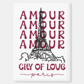 Paris City of Love – Eiffel Tower Travel Souvenir Magneet (Voorkant)
