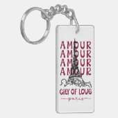 Paris City of Love – Eiffel Tower Travel Souvenir Sleutelhanger (Voorkant Links)