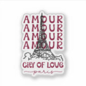 Paris City of Love – Eiffel Tower Travel Souvenir Sticker (Voorkant)