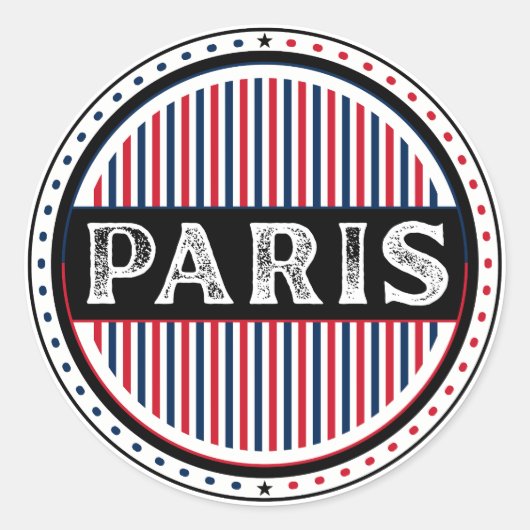 Paris City Pride Embleem – Franse identiteit Ronde Sticker (Voorkant)
