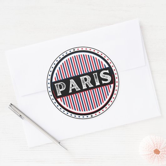 Paris City Pride Emblem – French Identity Ronde Sticker (Envelop)