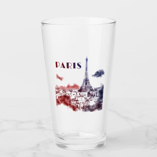 Paris City Skyline Eifel Tower Travel Frankrijk Glas (Voorkant)